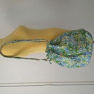 Vera Bradley Shoulder Bag English Meadow Blue Green Floral Adjustable Straps